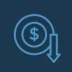 Cost savings icon showing reduced HVAC operating expenses through improved airflow and filtration. Cost savings icon showing reduced HVAC operating expenses through improved airflow and filtration.